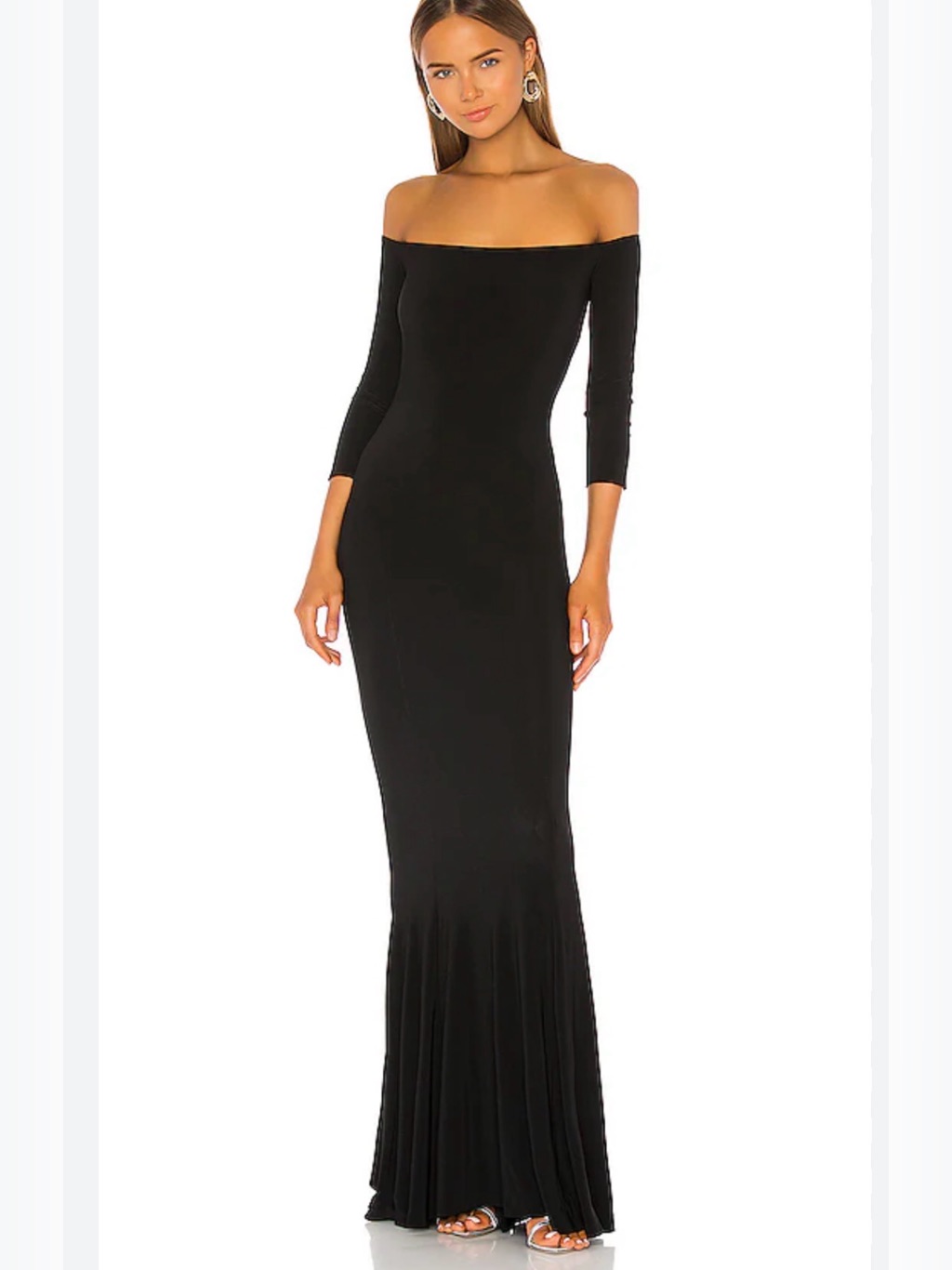 Norma Kamali Off The Shoulder Fishtail Gown